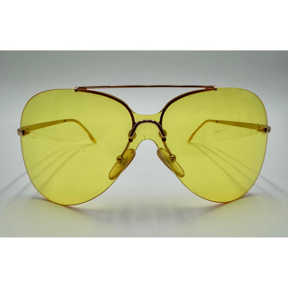 Christian Dior Aviator Sunglasses 46Z 125 Gold Yellow Tint Vintage Austria 65mm